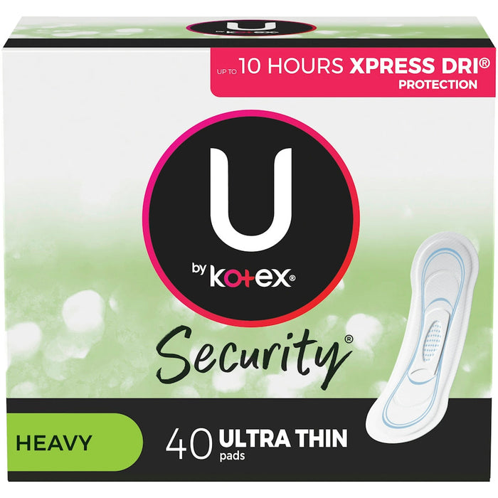 U by Kotex Clean & Secure Ultra Thin Pads, Heavy Absorbency, 40 Count