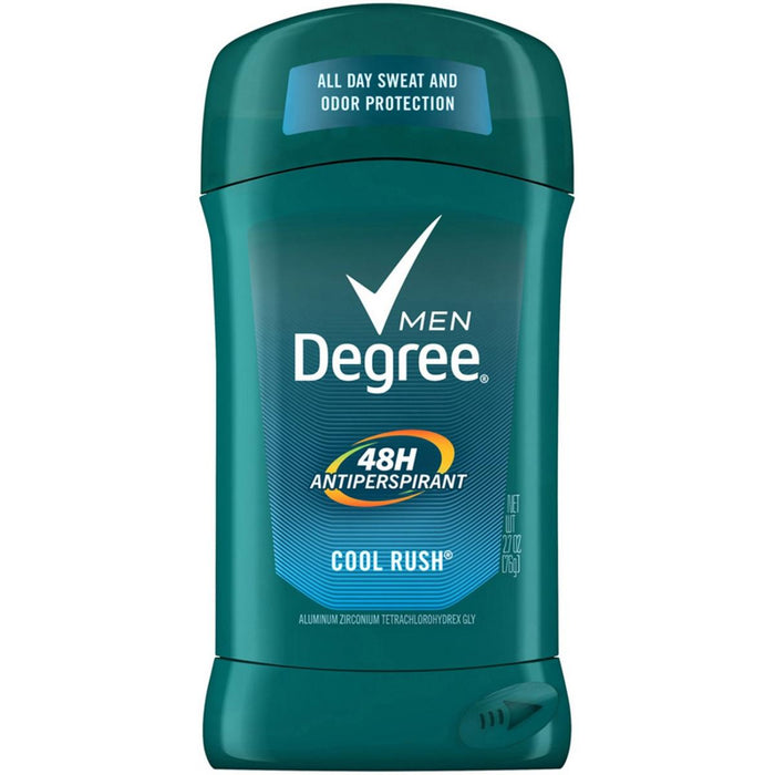 Degree Men Original Protection Antiperspirant Deodorant, Cool Rush, 2.7 oz Invisible Solid