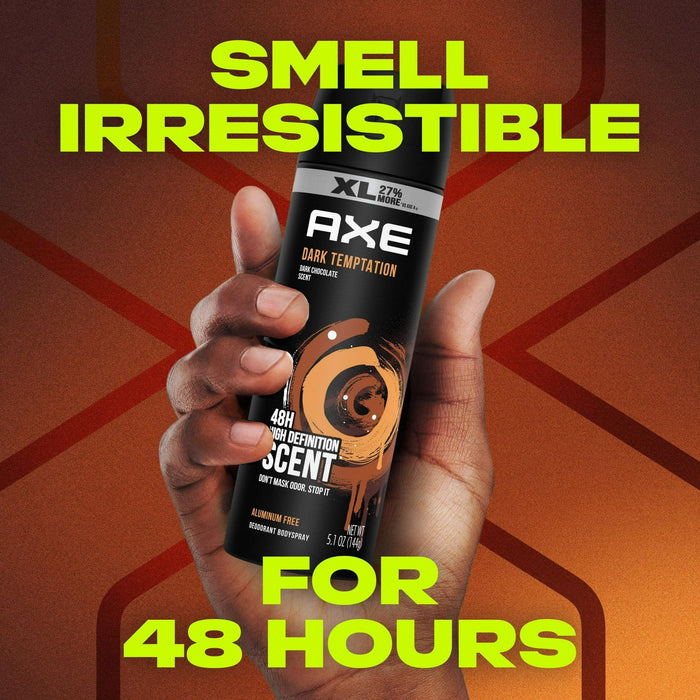 Axe Body Spray for Men Deodorant Dark Temptation, 5.1 oz Twin Pack