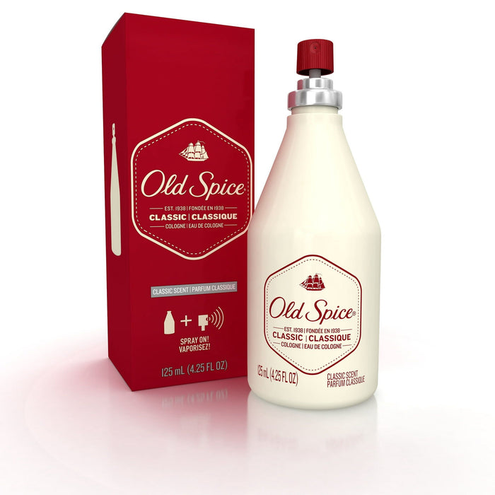 Old Spice Cologne Spray for Men, Classic Scent, 4.25 fl oz