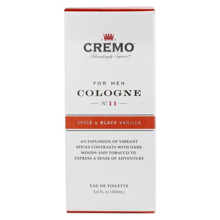 CREMO Spice and Black Vanilla Cologne Spray Cologne for Men, 3.4 Oz