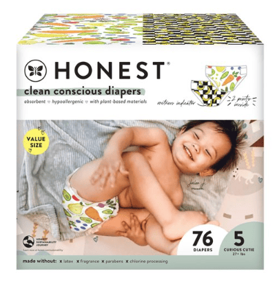 The Honest Company Clean Conscious Baby Diapers, Size 5, 76 ct