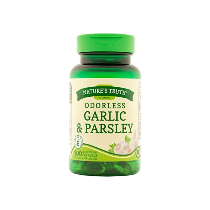 Nature's Truth Odorless Garlic & Parsley 1200 mg, Heart Health Support, 100 Quick Release Softgels