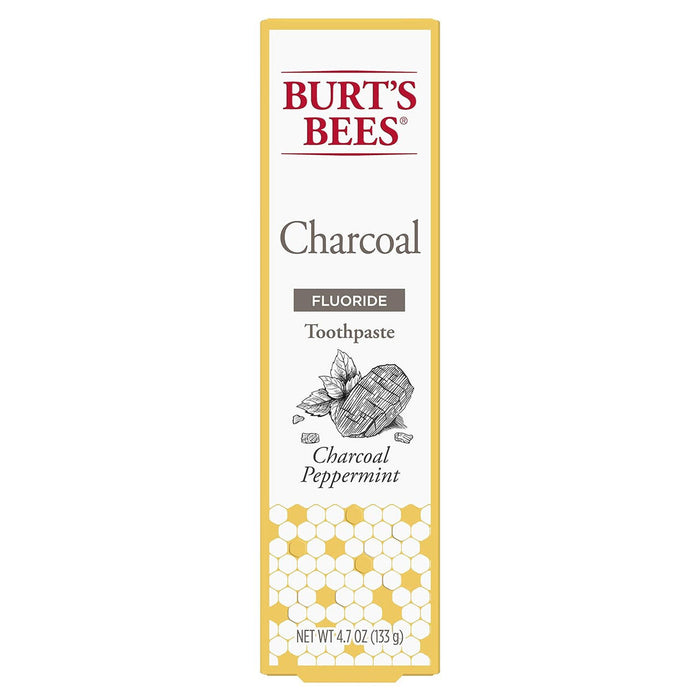 Burt's Bees Charcoal + Whitening Mountain Mint Fluoride Toothpaste 4.7 oz