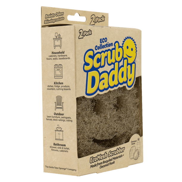 Scrub Daddy Eco Daddy Medium Duty Scrubber Sponge for Kitchen, 100% biodegradable, 2 Pk
