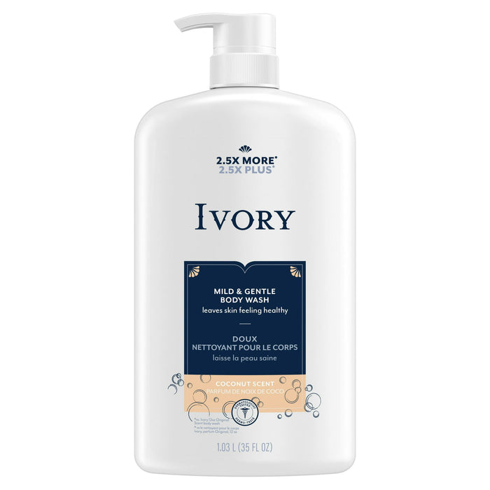 Ivory Mild and Gentle Body Wash, Coconut Scent, 35 oz