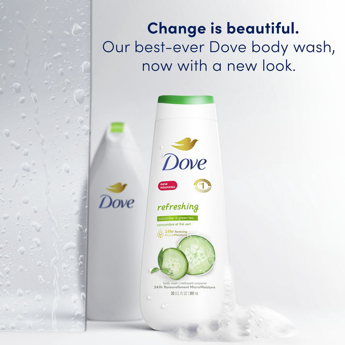 Dove Refreshing Body Wash Cucumber and Green Tea Cleanser, 20 oz