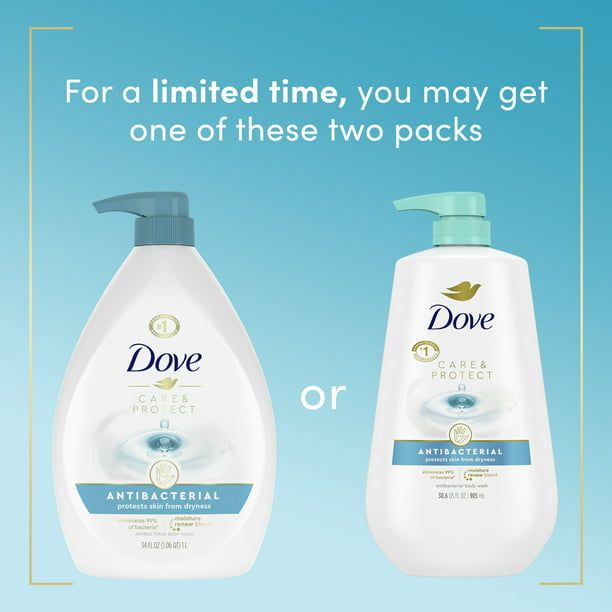 Dove Care & Protect Antibacterial Liquid Body Wash with Pump, 30.6 oz