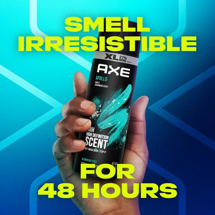 Axe Deodorant Body Spray for Men Apollo Sage & Cedarwood, 5.1 oz Twin