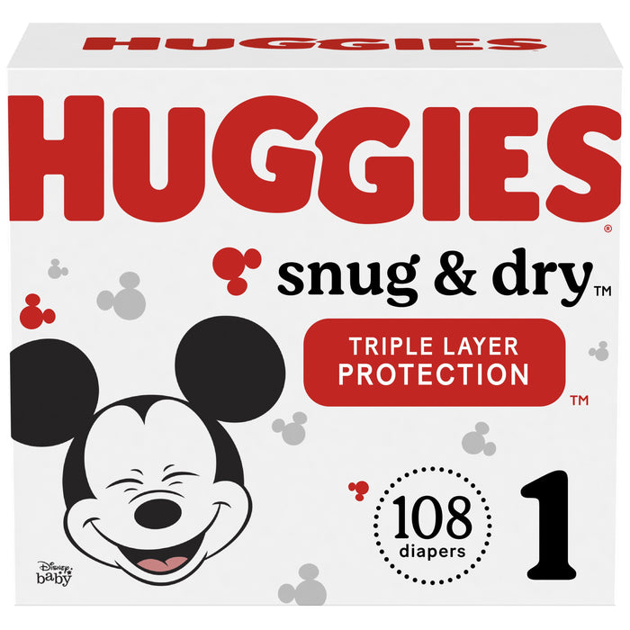 Huggies Snug & Dry Baby Diapers Size 1; Count 108