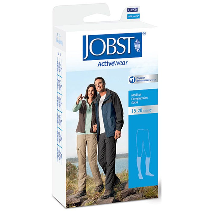 Jobst Unisex ActiveWear Knee High Socks - 15-20 mmHg Black Medium