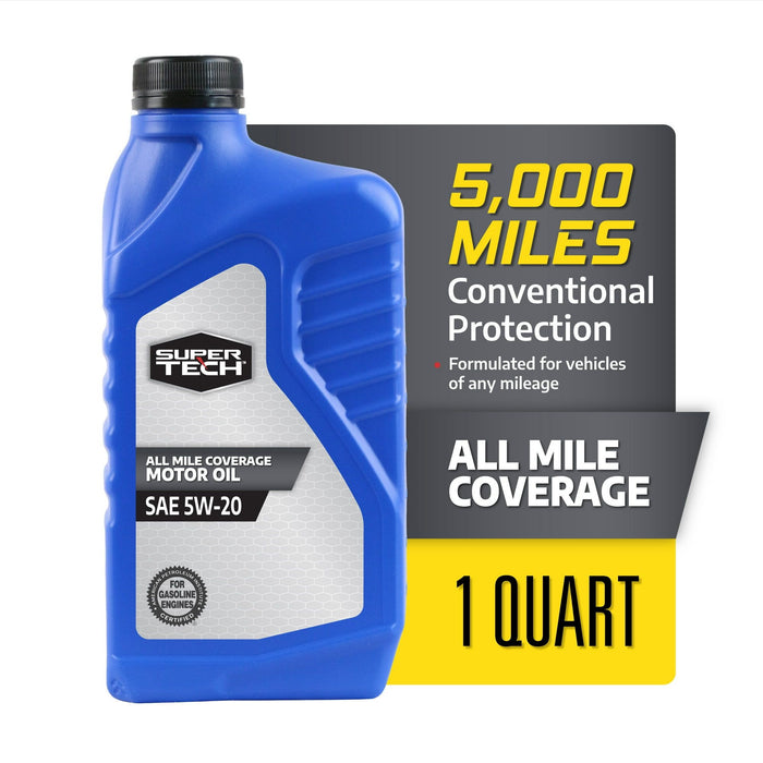 Super Tech All Mileage Synthetic Blend Motor Oil SAE 5W-20, 1 Quart