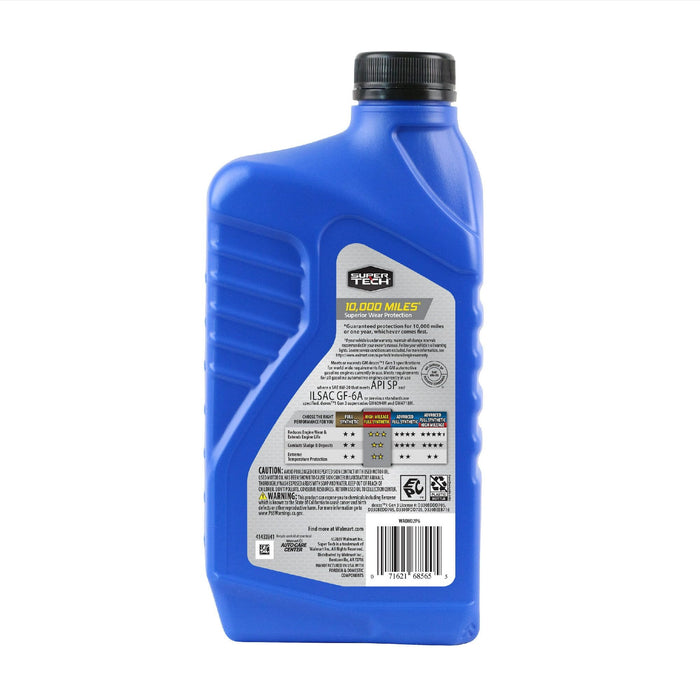 Super Tech High Mileage Full Synthetic SAE 0W-20 Motor Oil, 1 Quart