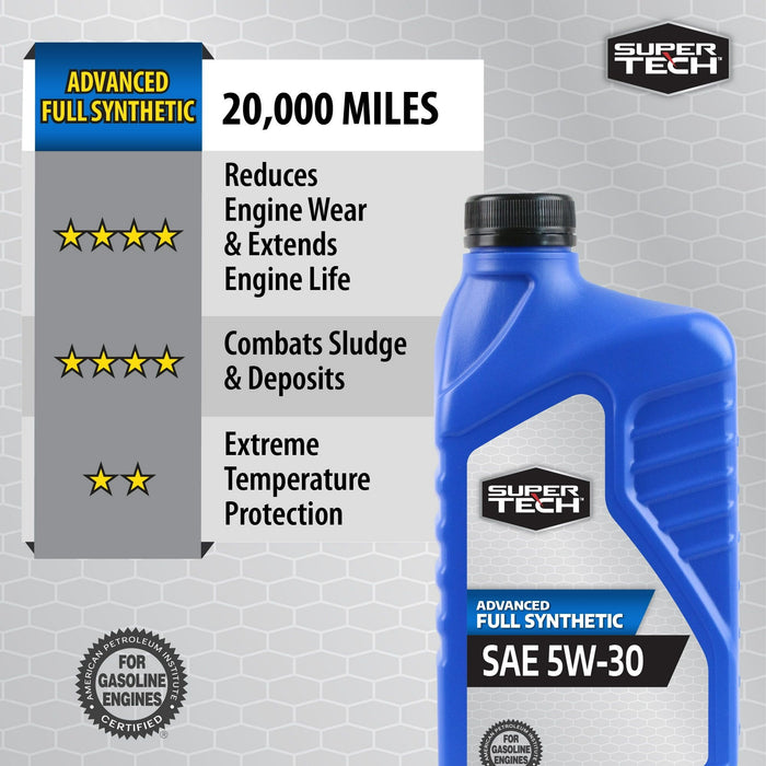 Super Tech Advanced Full Synthetic Motor Oil SAE 5W-30, 1 Quart