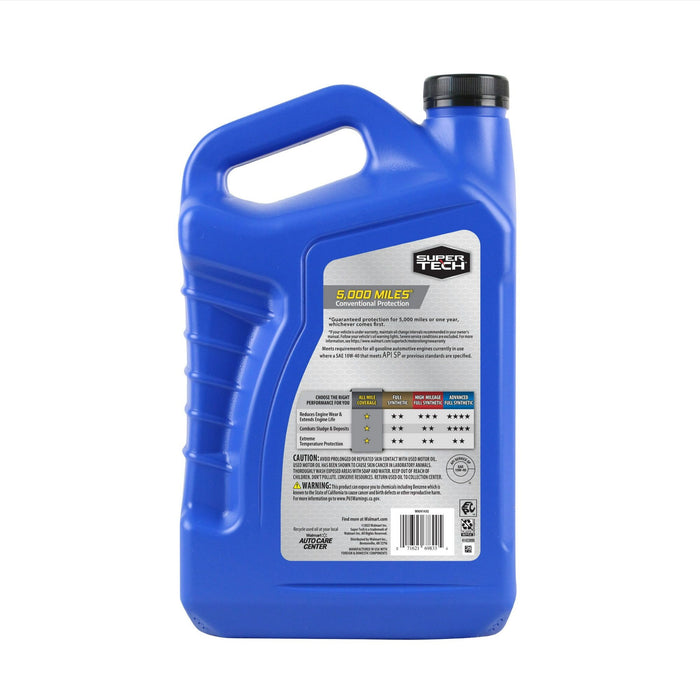 Super Tech High Mileage SAE 10W-40 Motor Oil, 5 Quarts