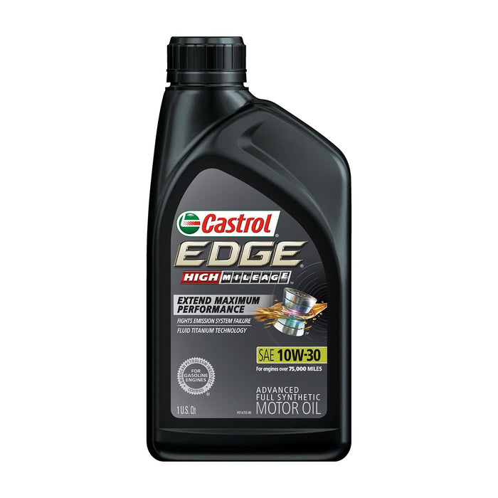 Castrol Edge High Mileage 10W-30 Advanced Full Synthetic Motor Oil, 1 Quart