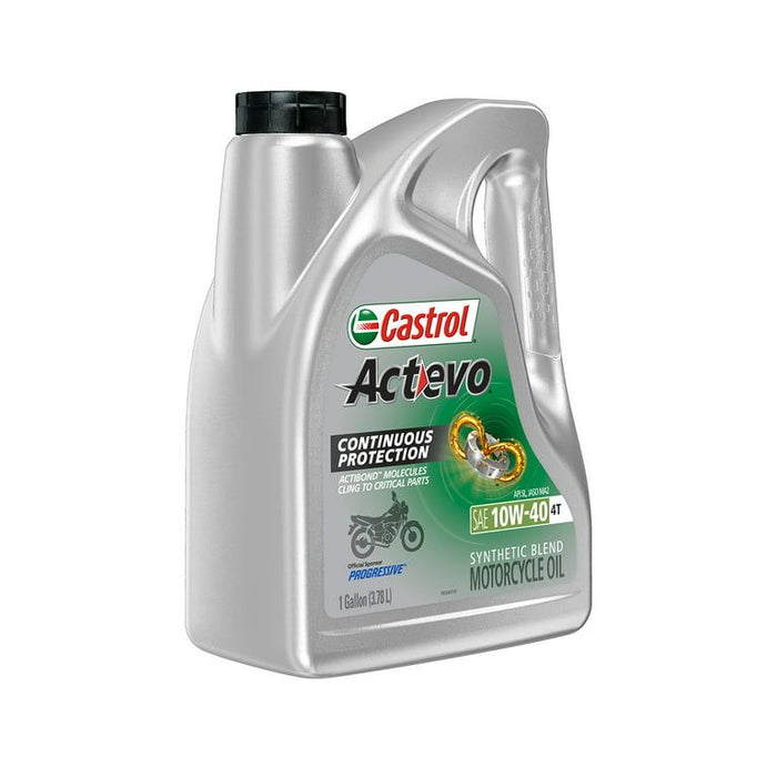 Castrol Actevo 4T 10W-40 Part Synthetic Motorcycle Oil, 1 Gallon