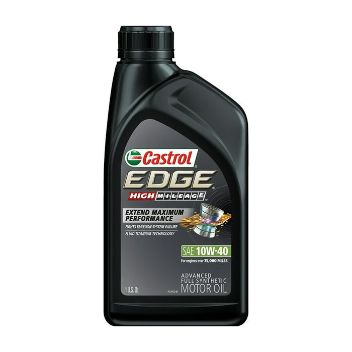 Castrol Edge High Mileage 10W-40 Advanced Full Synthetic Motor Oil, 1 Quart