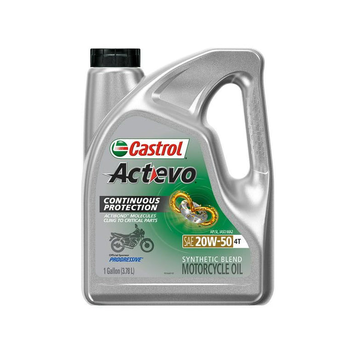 Castrol Actevo 4T 20W-50 Part Synthetic Motorcycle Oil, 1 Gallon