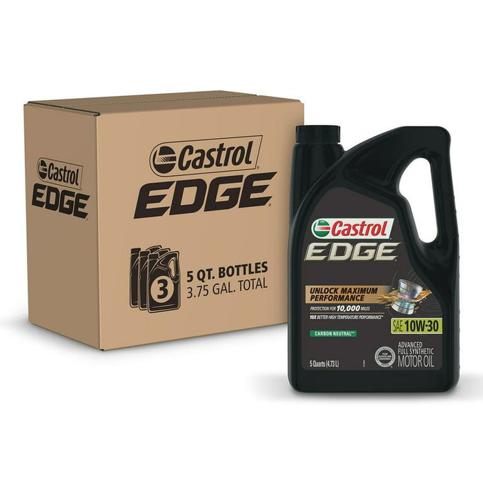 Castrol Edge 10W-30 Advanced Full Synthetic Motor Oil, 5 Quarts, Case of 3