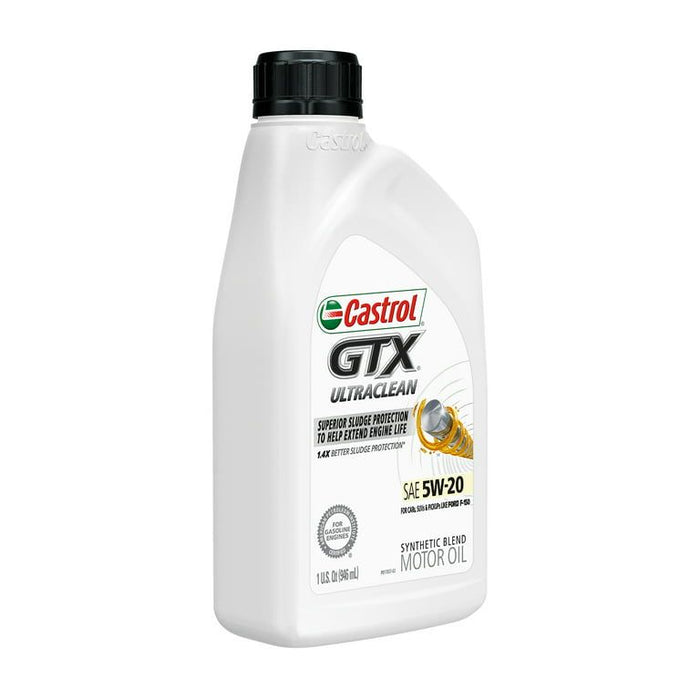 Castrol GTX Ultraclean 5W-20 Synthetic Blend Motor Oil, 1 Quart