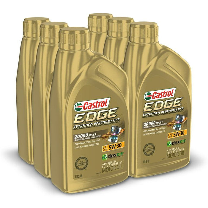 Castrol Edge Extended Performance 5W-30 Advanced Full Synthetic Motor Oil, 1 Quart, Case of 6