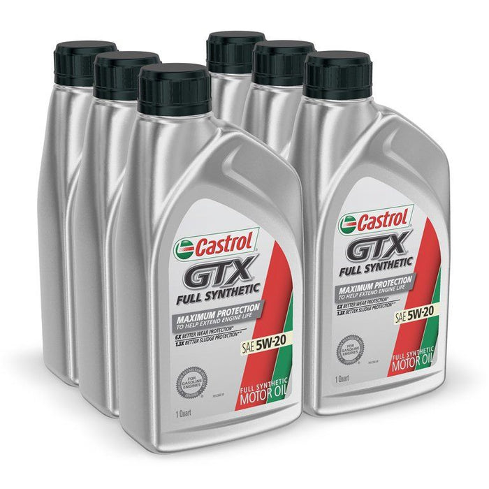 Castrol GTX Full Synthetic 5W-20 Motor Oil, 1 Quart, Case of 6