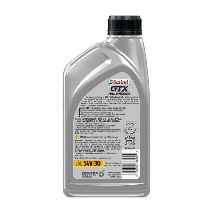 Castrol GTX Full Synthetic 5W-30 Motor Oil, 1 Quart, Case of 6