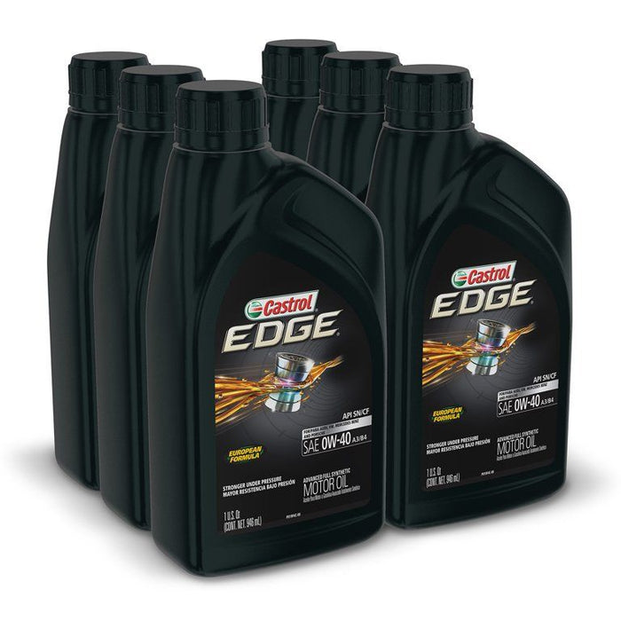 Castrol Edge 0W-40 A3/B4 Advanced Full Synthetic Motor Oil, 1 Quart, Case of 6