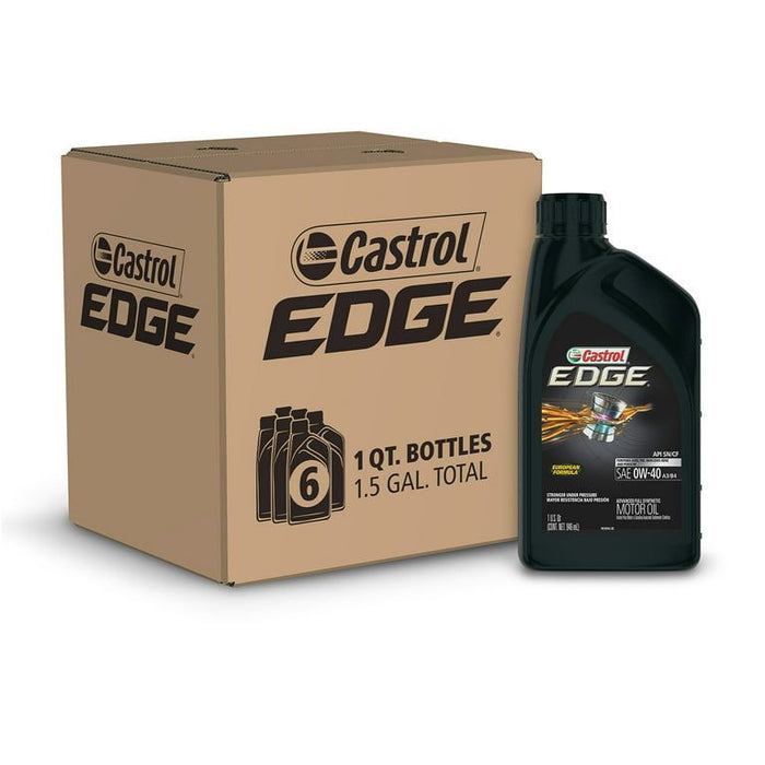 Castrol Edge 0W-40 A3/B4 Advanced Full Synthetic Motor Oil, 1 Quart, Case of 6