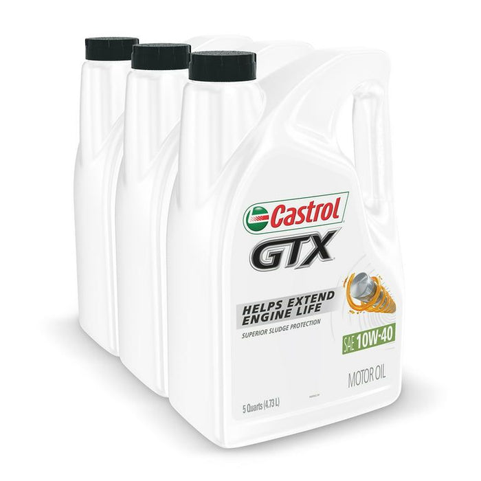 Castrol GTX 10W-40 Conventional Motor Oil, 5 Quarts, Case of 3