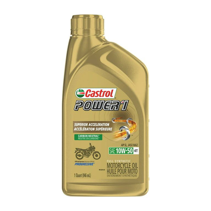 Castrol Power1 4T 10W-50 Full Synthetic Motorcycle Oil, 1 Quart