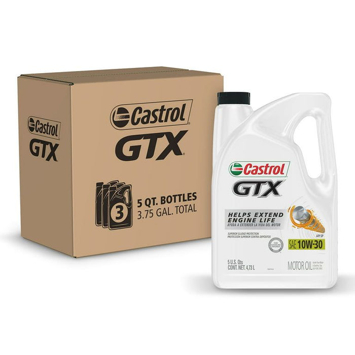 Castrol GTX 10W-30 Conventional Motor Oil 5 Quarts, Case of 3