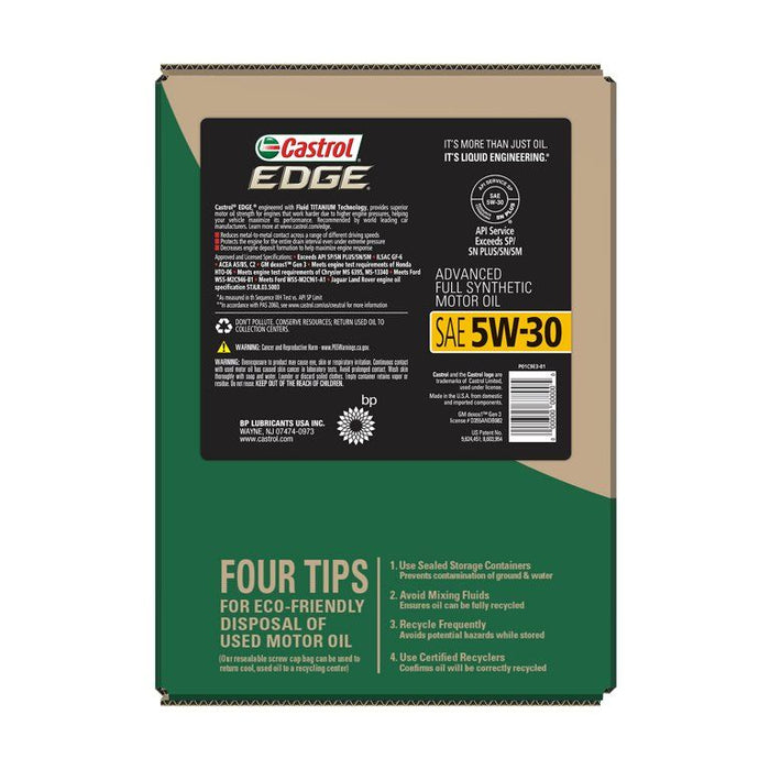 Castrol Edge 5W-30 Advanced Full Synthetic Motor Oil, 5 Quarts Eco Pack