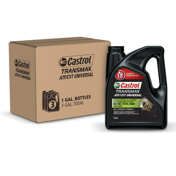 Castrol Transmax ATF/CVT Universal Automatic Transmission Fluid, 1 Gallon, Case of 3