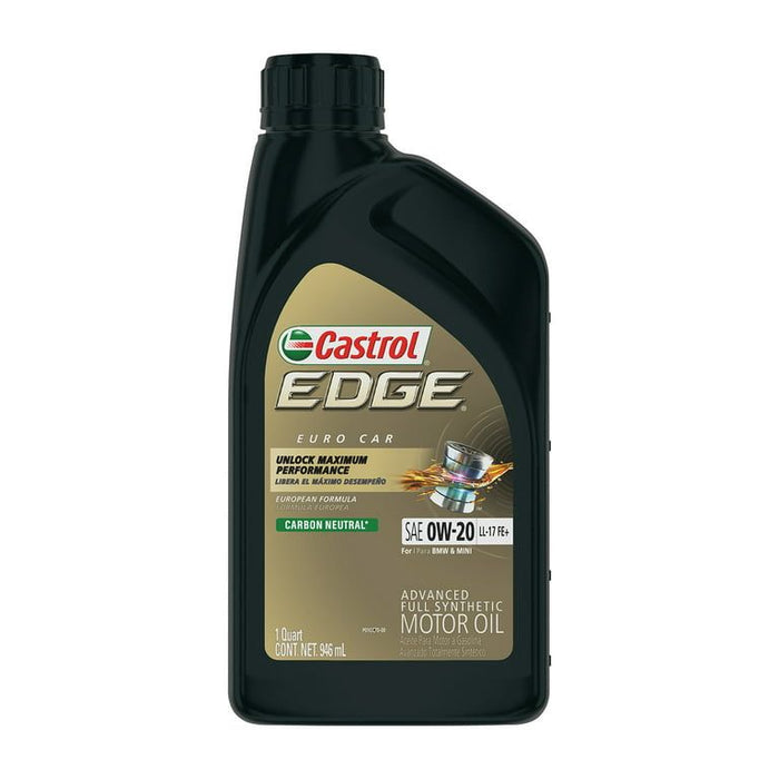 Castrol Edge 0W-20 LL-17 FE+ Advanced Full Synthetic Motor Oil, 1 Quart