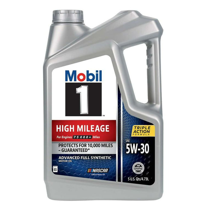 Mobil 1 High Mileage Full Synthetic Motor Oil 5W-30, 5 qt (3 Pack)