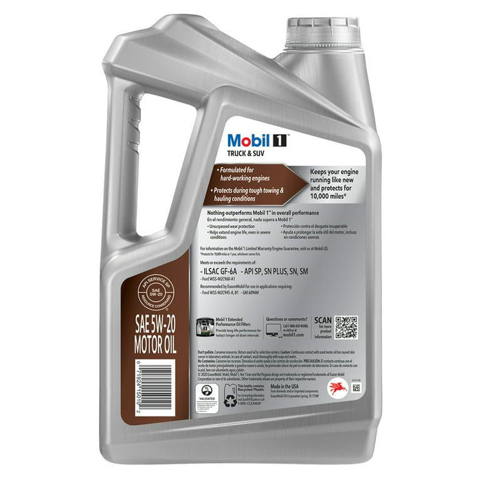 Mobil 1 Truck & SUV Full Synthetic Motor Oil 5W-20, 5 qt