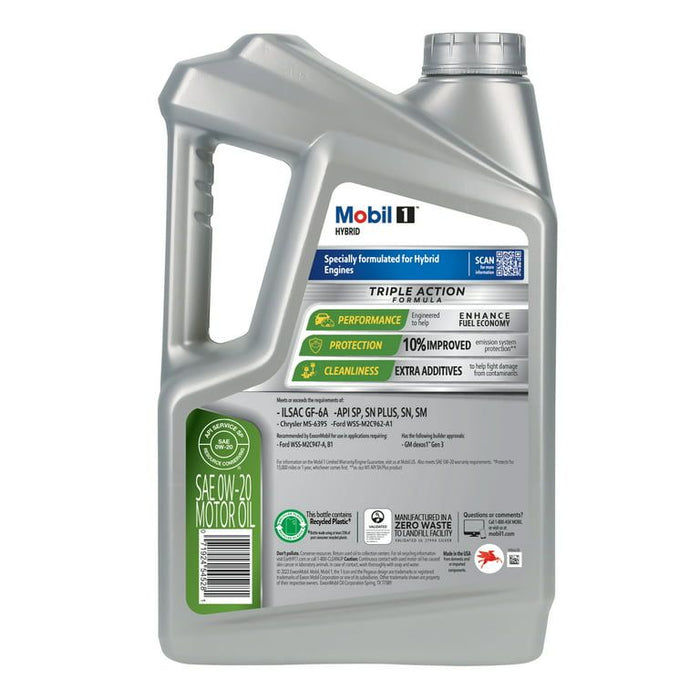 Mobil 1 Hybrid Full Synthetic Motor Oil 0W-20, 5 Quart