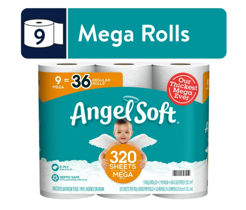 Angel Soft Toilet Paper; 9 Mega Rolls