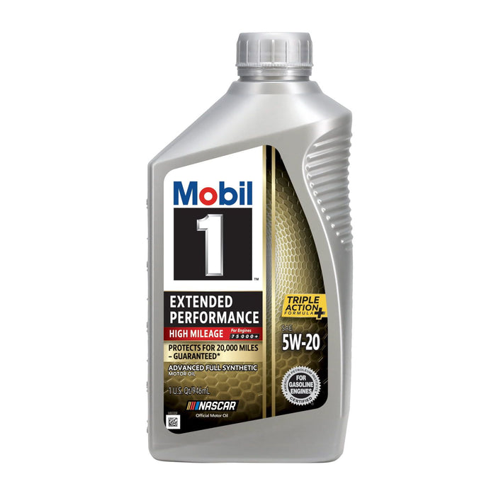 Mobil 1 Extended Performance High Mileage Full Synthetic Motor Oil 5W-20, 1 qt