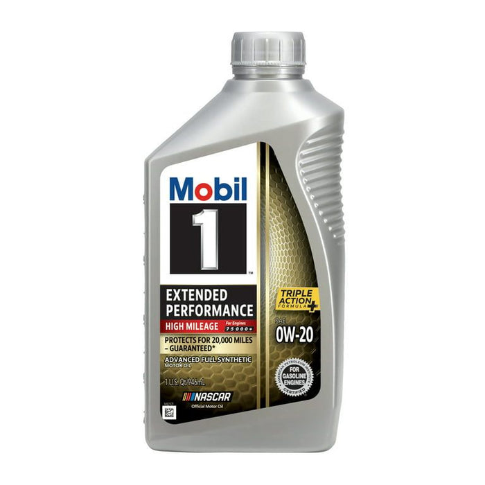 Mobil 1 Extended Performance High Mileage Full Synthetic Motor Oil 0W-20, 1 qt