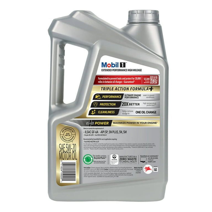 Mobil 1 Extended Performance High Mileage Full Synthetic Motor Oil 5W-20, 5 qt (3 Pack)