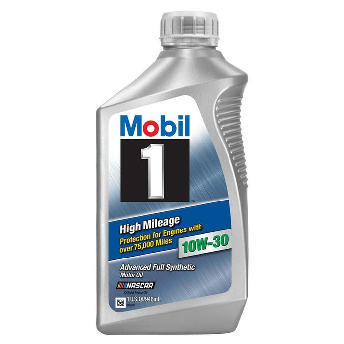 Mobil 1 High Mileage Full Synthetic Motor Oil 10W-30, 1 qt