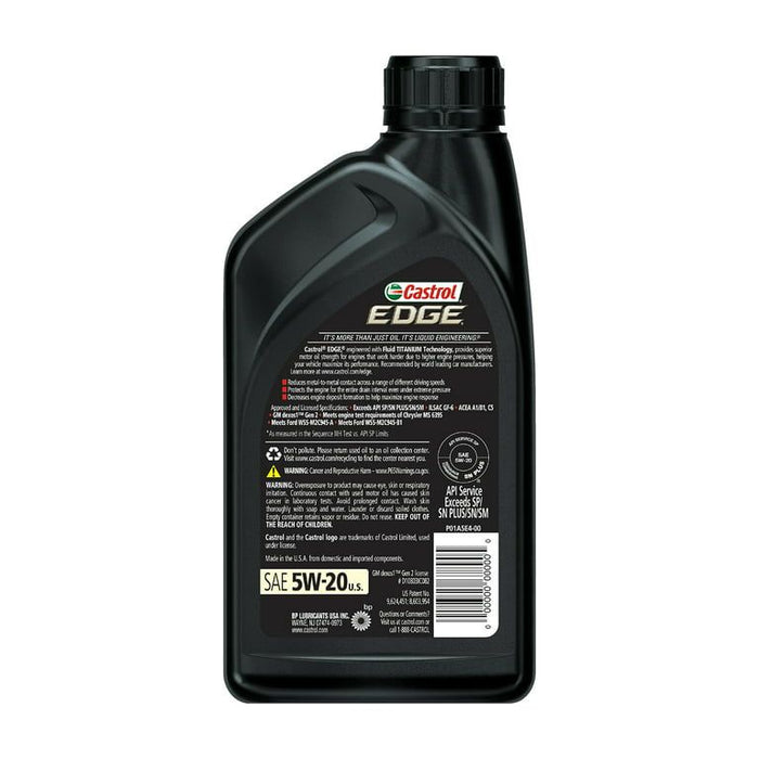 Castrol Edge 5W-20 Advanced Full Synthetic Motor Oil, 1 Quart