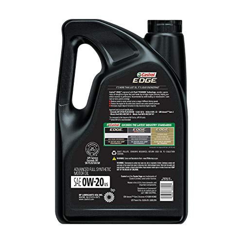 Castrol Edge 0W-20 Advanced Full Synthetic Motor Oil, 5 Quarts, Case of 3