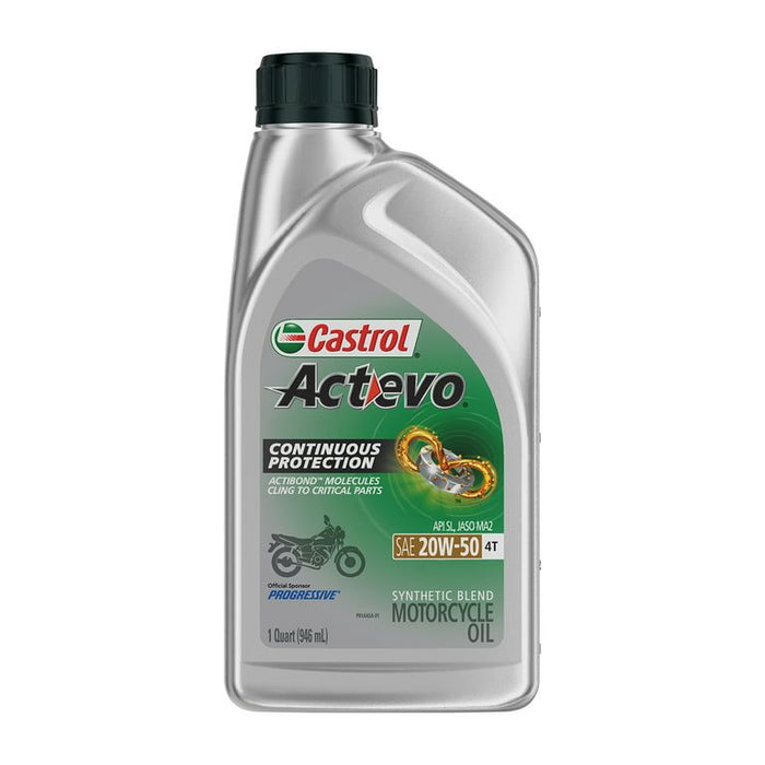 Castrol Actevo 4T 20W-50 Part Synthetic Motorcycle Oil, 1 Quart