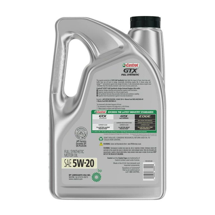 Castrol GTX Full Synthetic 5W-20 Motor Oil, 5 Quarts, Case of 3