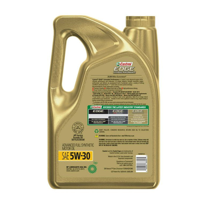 Castrol Edge Extended Performance 5W-30 Advanced Full Synthetic Motor Oil, 5 Quarts, Case of 3