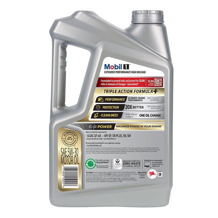 Mobil 1 Extended Performance High Mileage Full Synthetic Motor Oil 5W-30, 5 qt